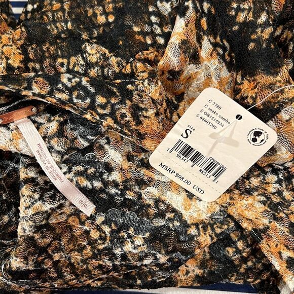 FREE PEOPLE Out For The Night Snake Combo Top Size Small - Picture 5 of 8